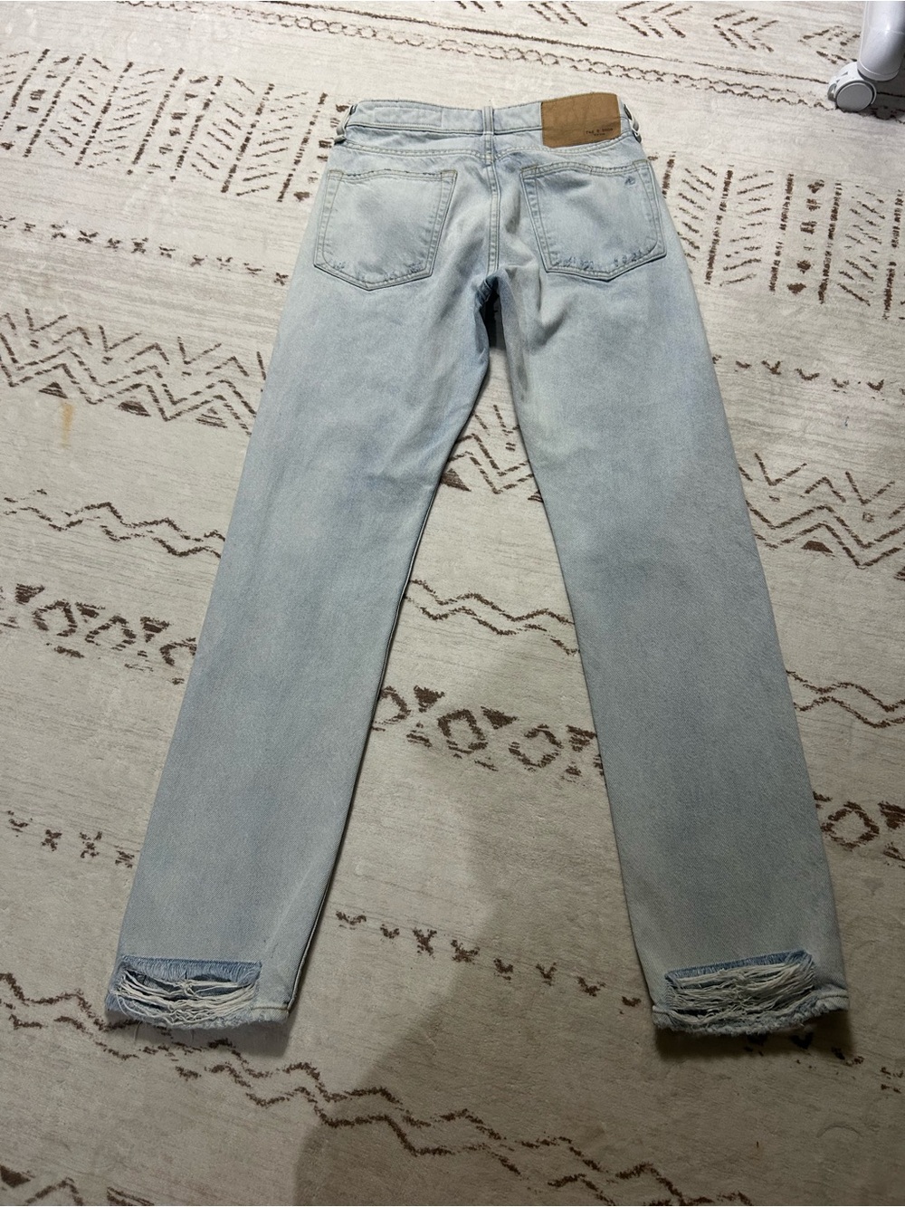 rag & bone Maya High Rise Slim Jeans 26 Light Wash Distressed Straight - Picture 4 of 12